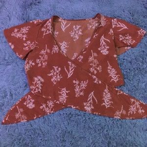 Orange wrap shirt